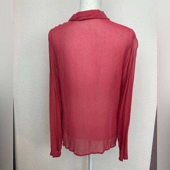 Putumayo sheer blouse in perfect tea berry rose pink VTG - Picture 2 of 6